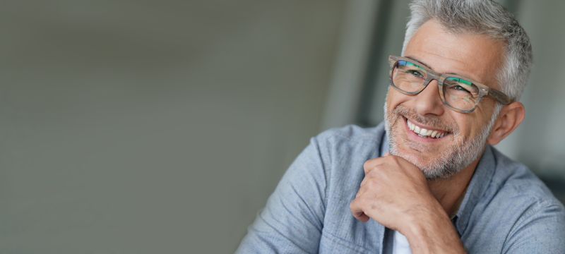 Elderly man smiling
